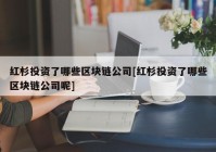 红杉投资了哪些区块链公司[红杉投资了哪些区块链公司呢]