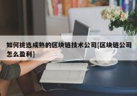 如何挑选成熟的区块链技术公司[区块链公司怎么盈利]